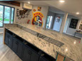 Hillsborough-Silverdale limestone outdoor kitchen, rock face edge