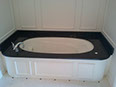Black Pearl granite jacuzzi tub top, eased edge