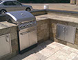 Black Pearl granite outdoor kitchen, demi-bullnose edge