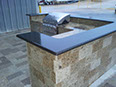 Black Pearl granite outdoor kitchen, demi-bullnose edge