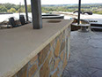 Hillsborough-Silverdale limestone outdoor kitchen, rock face edge
