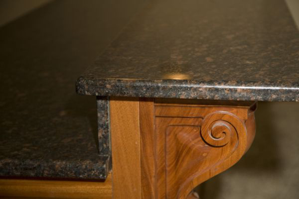 tan brown granite countertop with roundover edge