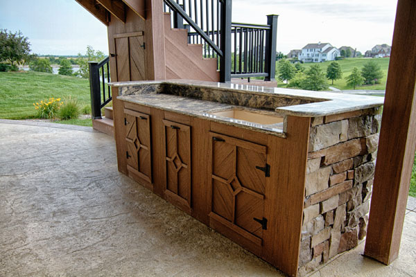 custom fabricated stone countertops for outdoor bar thunder granite
